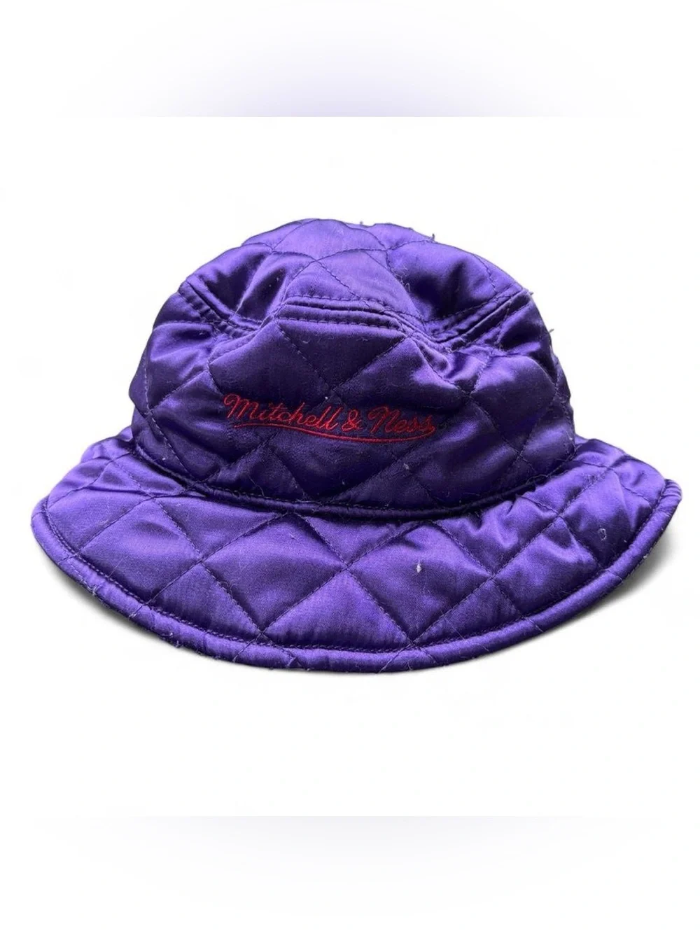 Vintage Mitchell & Ness Toronto Raptors purple satin quilted bucket hat